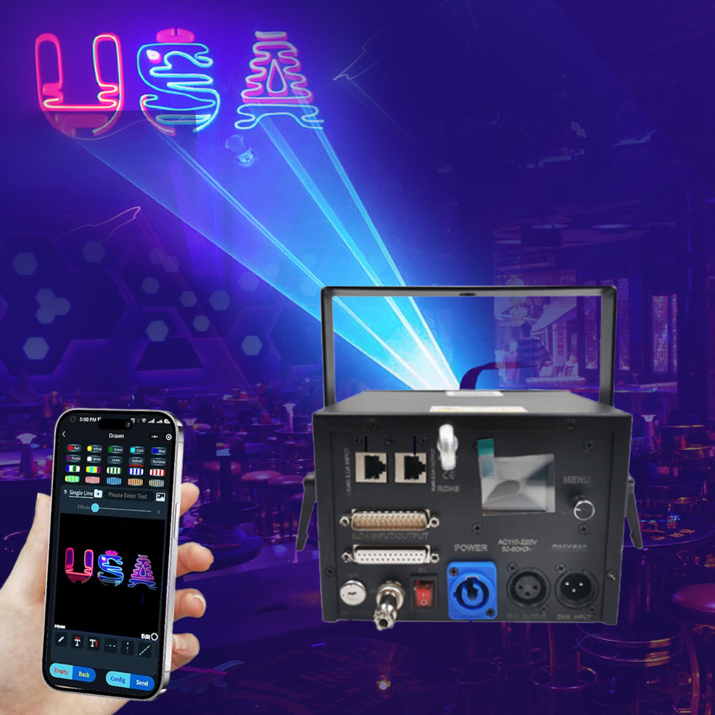 5W RGB Animaiton Laser Light With APP Control Stage Lights DMX512 DJ Disco Wedding Bar Stage Effect