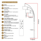 Adjustable Floor Lamp for Living Room with Three Head Knob-Controlled Lamp