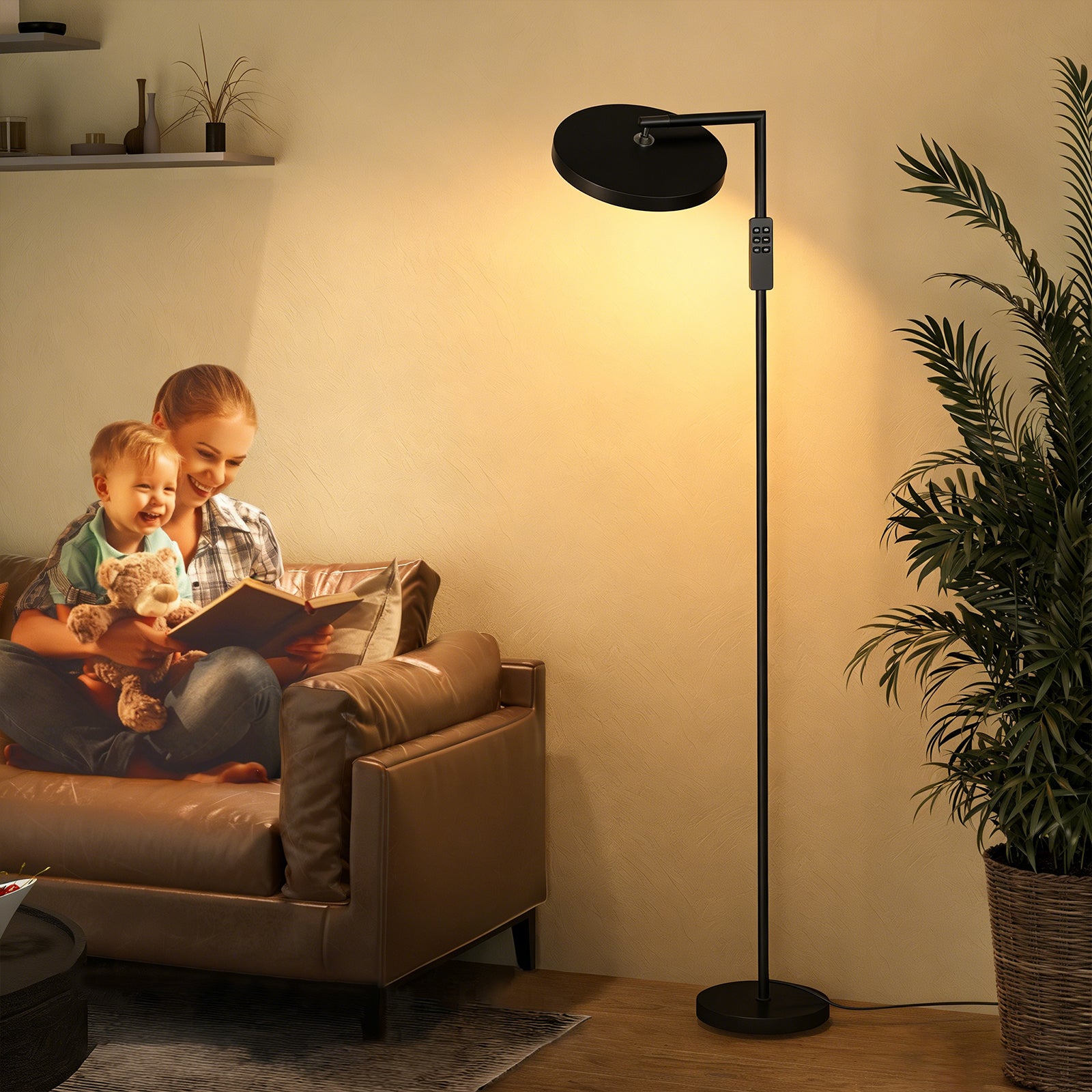 Flippable Head Metal Floor Lamp for Bedroom and Office Space