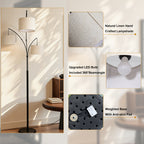 Adjustable Floor Lamp for Living Room with Three Head Knob-Controlled Lamp