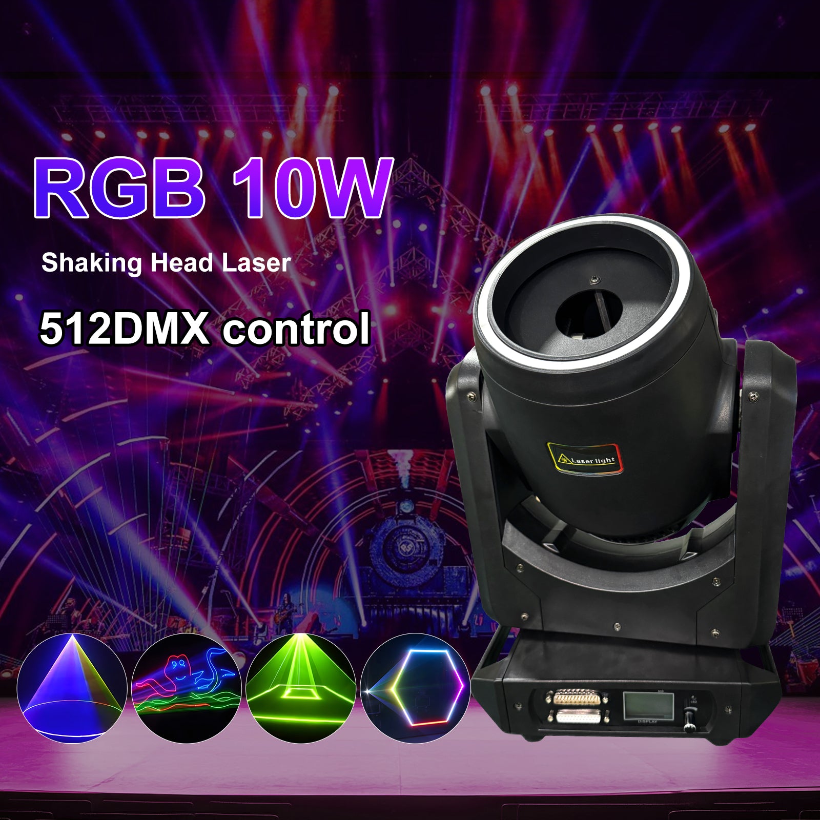 10W App Controlled Moving Head Laser Light for Stage DJ Party