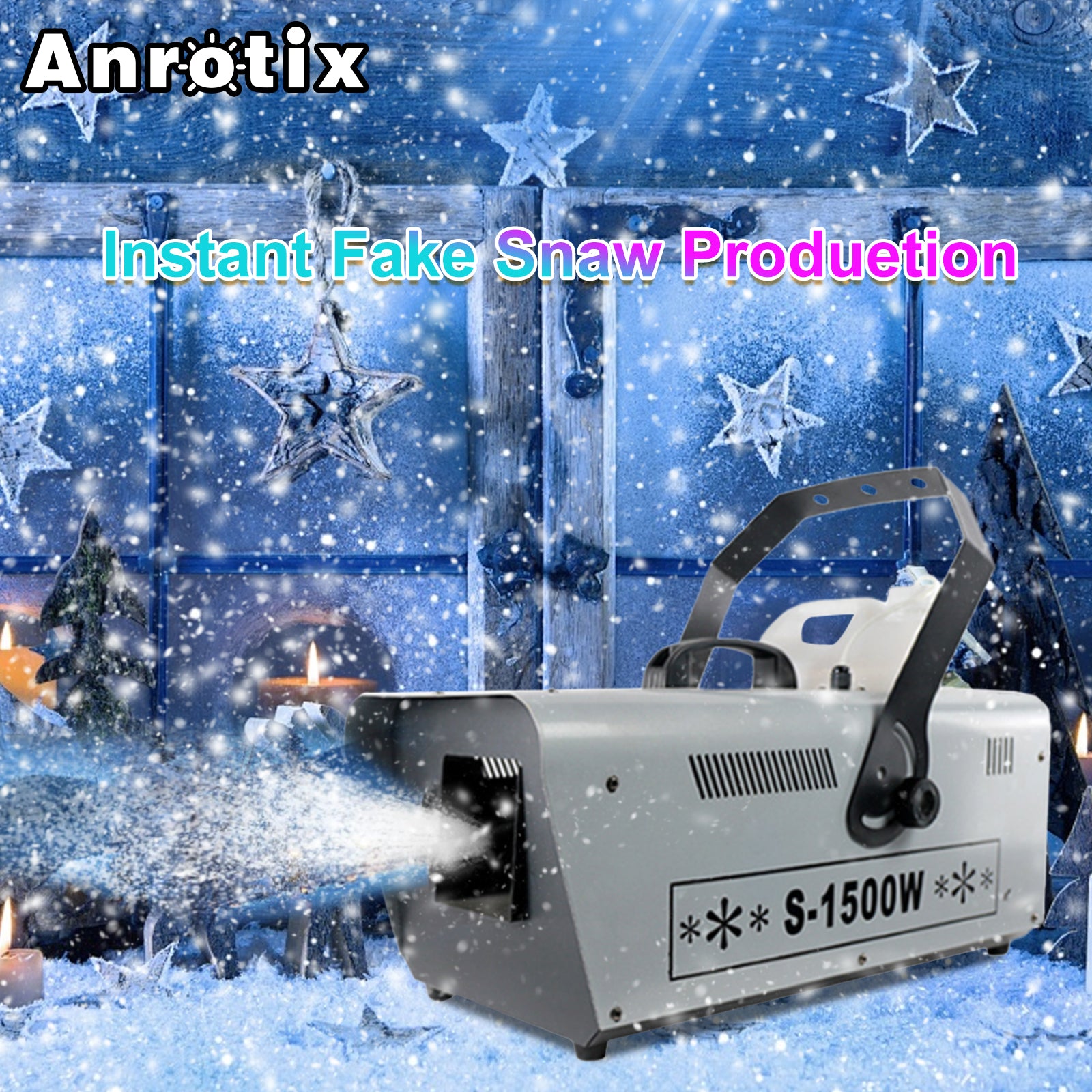 Snow Machine, 1500W Handheld/Hanging Snow Maker By Wireless Remote Control, Portable Snowmaking Machine