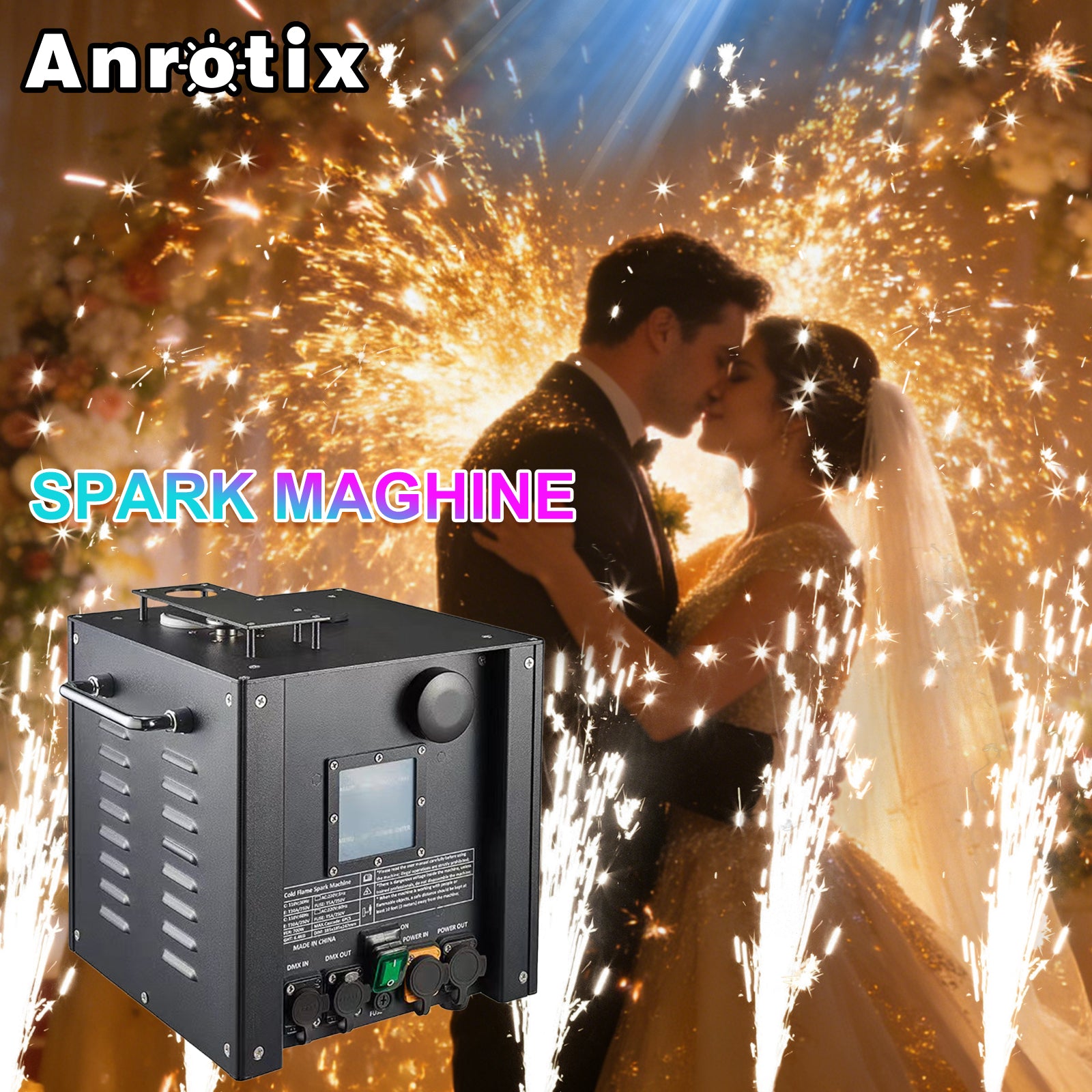 Cold sparkle machine，750w IP65 Waterproof outdoor 2.5-5.5m Fountain Effect
