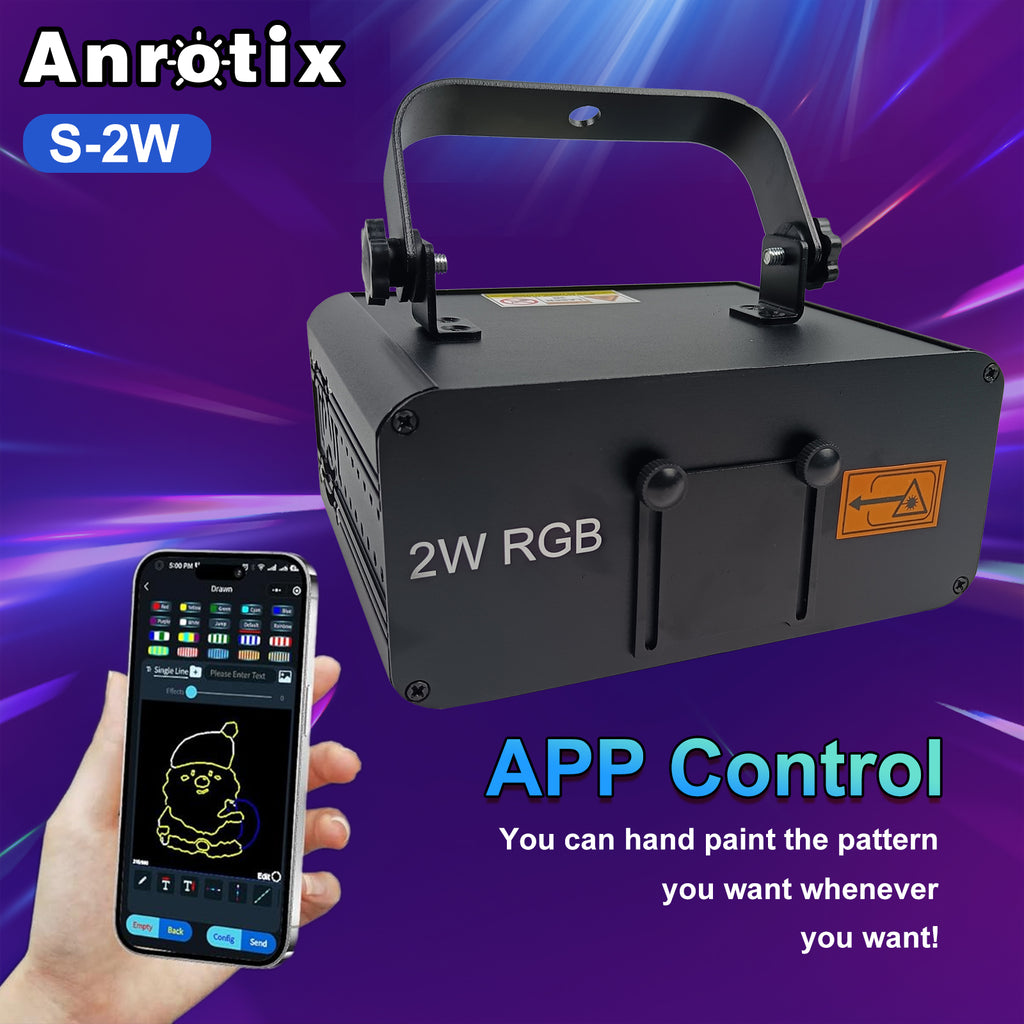 2W Laser Light with App Control, 3D Animation Laser Projector
