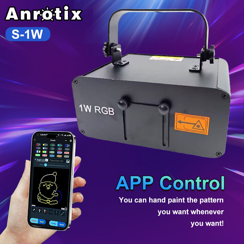 1W Laser Light with App Control, 3D Animation Laser Projector