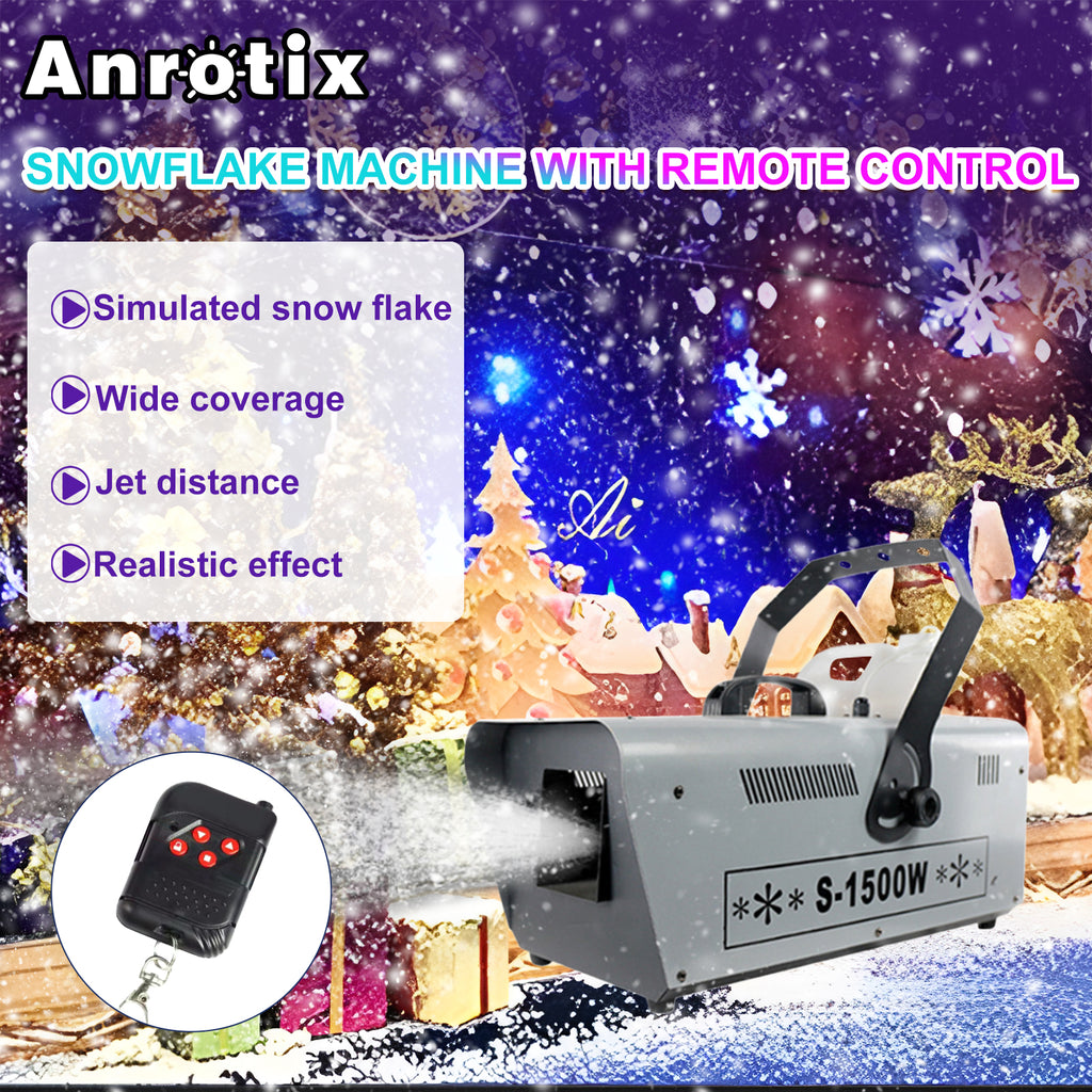 Snow Machine, 1500W Handheld/Hanging Snow Maker By Wireless Remote Control, Portable Snowmaking Machine