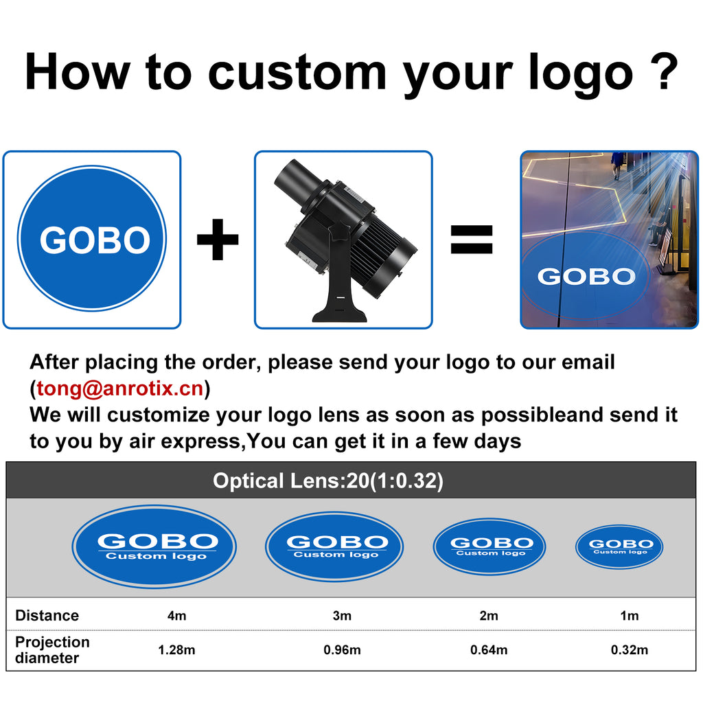 LIUFU 150W Logo Gobo Projector HD Logo Weatherproof Projection Light