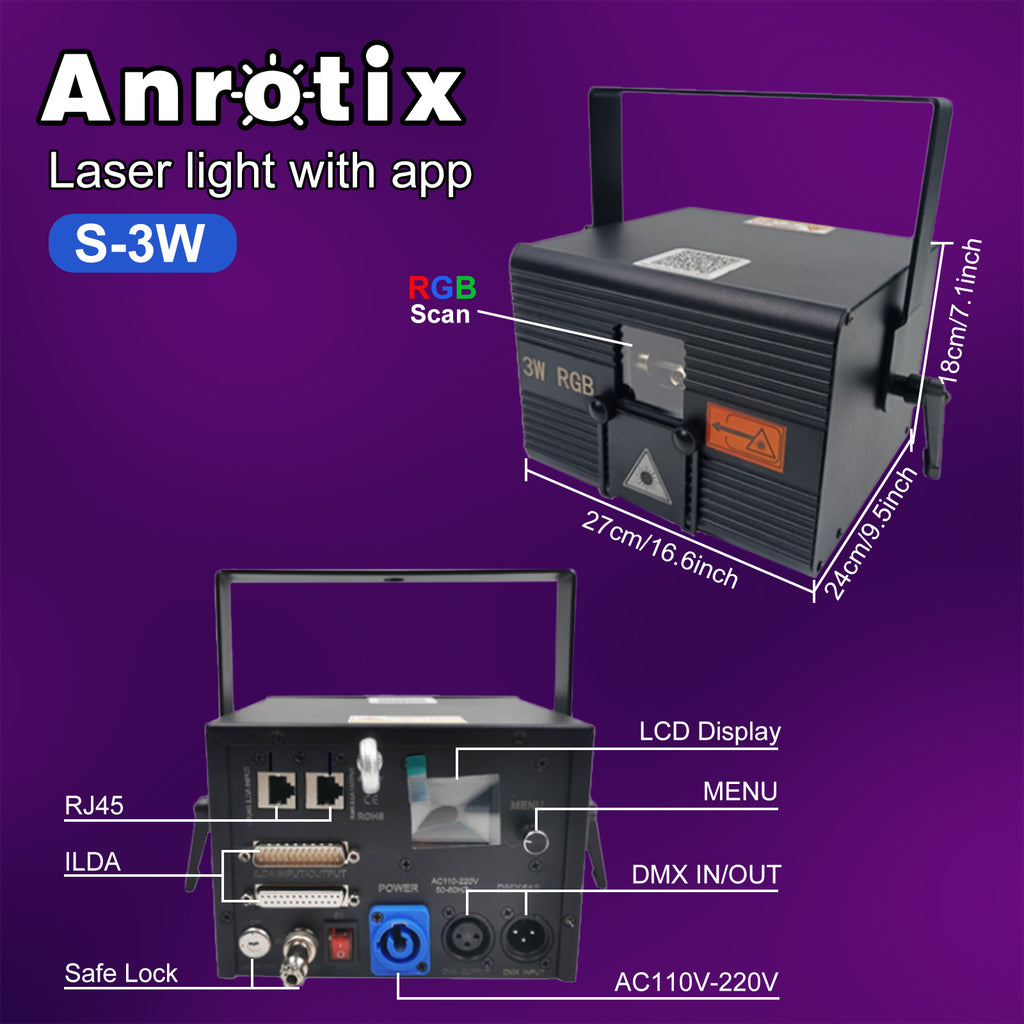 3W laser light with app control , 3D Animation Laser Projector