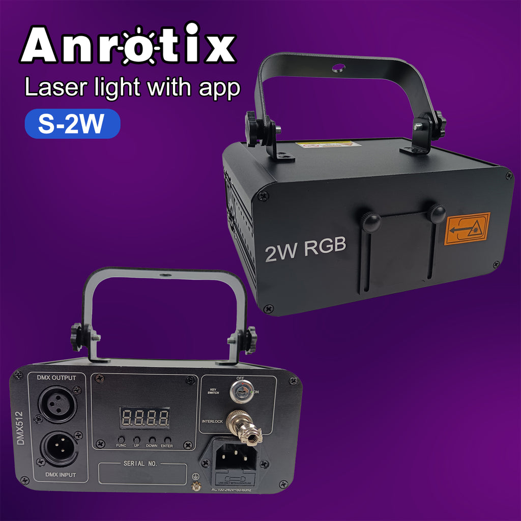 2W Laser Light with App Control, 3D Animation Laser Projector