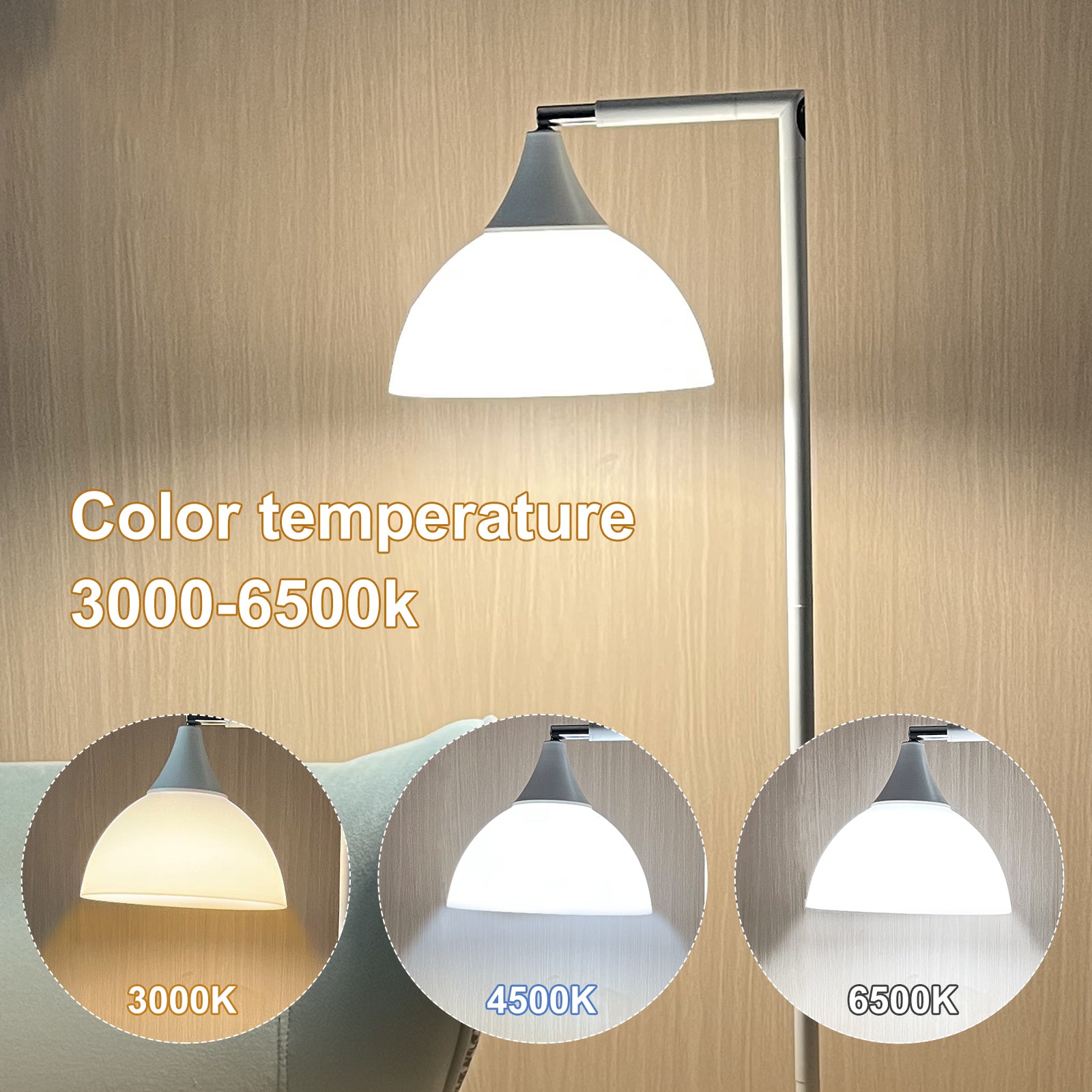 Upward-Facing Horn-Shaped Lamp with Flat Shade & Bendable Home Light