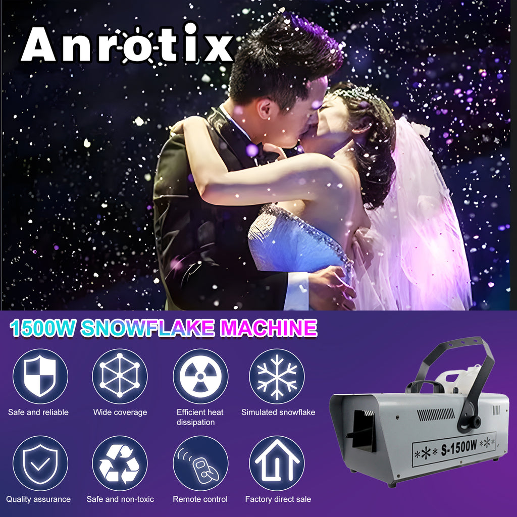 Snow Machine, 1500W Handheld/Hanging Snow Maker By Wireless Remote Control, Portable Snowmaking Machine