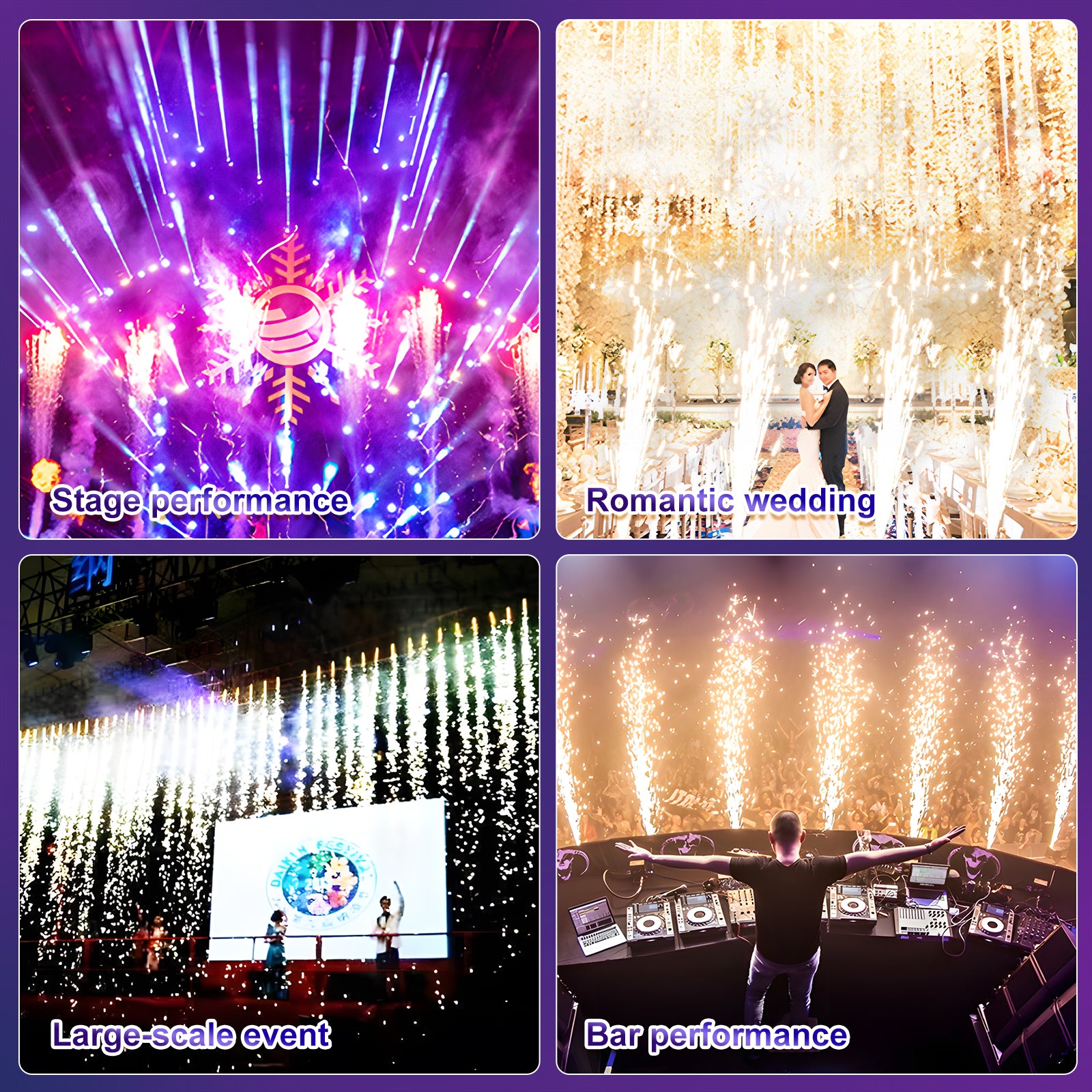 Stage Light Cold Spark Machine, 2-4m Fountain Effect Portable Device