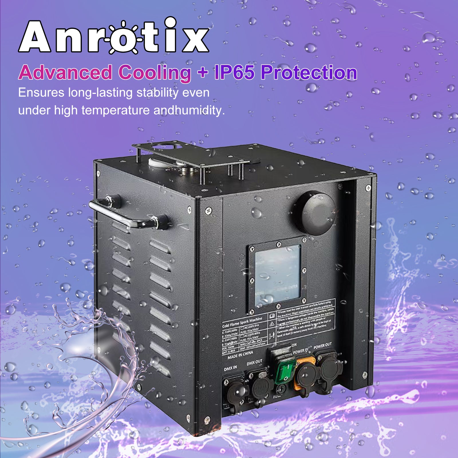 Cold sparkle machine，750w IP65 Waterproof outdoor 2.5-5.5m Fountain Effect