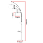 Adjustable Floor Lamp for Living Room with Three Head Knob-Controlled Lamp