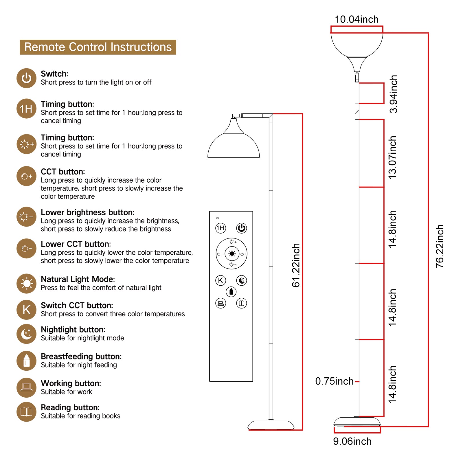 Upward-Facing Horn-Shaped Lamp with Flat Shade & Bendable Home Light